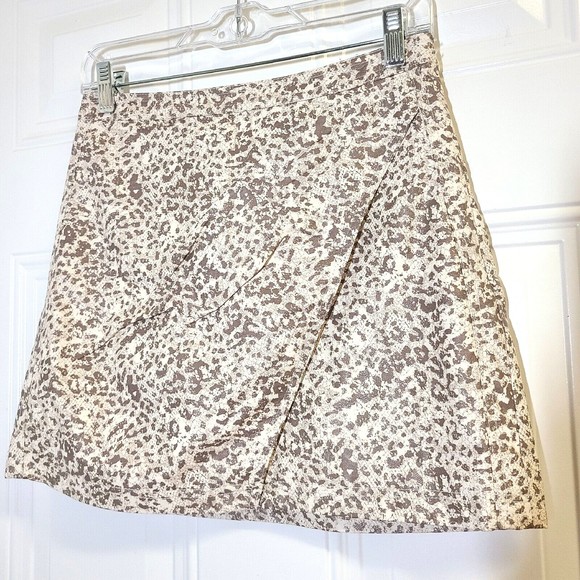 Free People Skirt Womens Size 4 Animal Print Vegan Leather Light Combo Faux Wrap - Picture 2 of 14